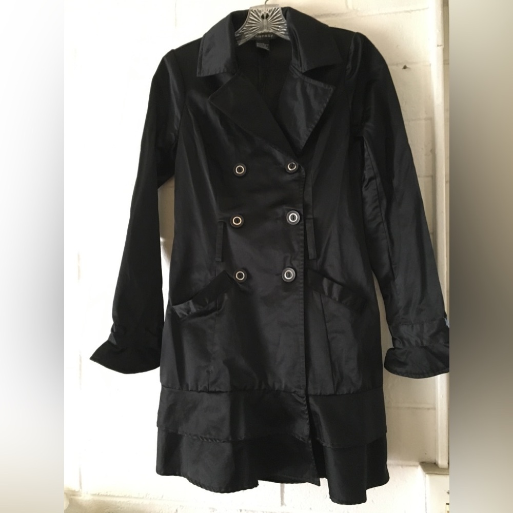 Rampage Elegant Black Double-Breasted Women's Coat - Picture 9 of 14